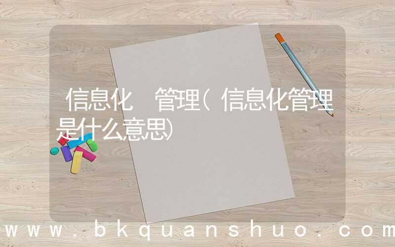 信息化 管理(信息化管理是什么意思)